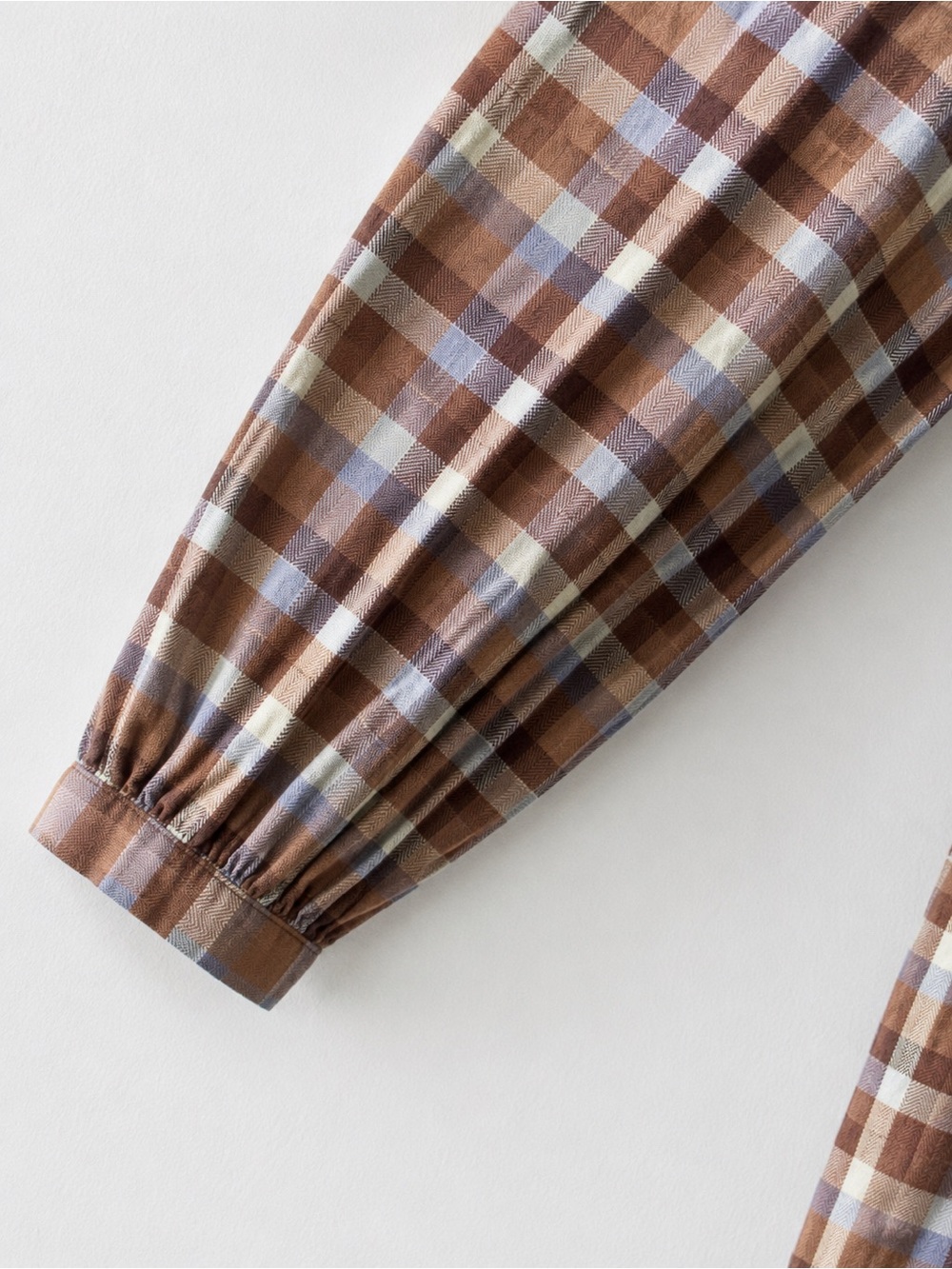 Madewell Brown Plaid Long Sleeve Peasant Dress - Picture 6 of 7